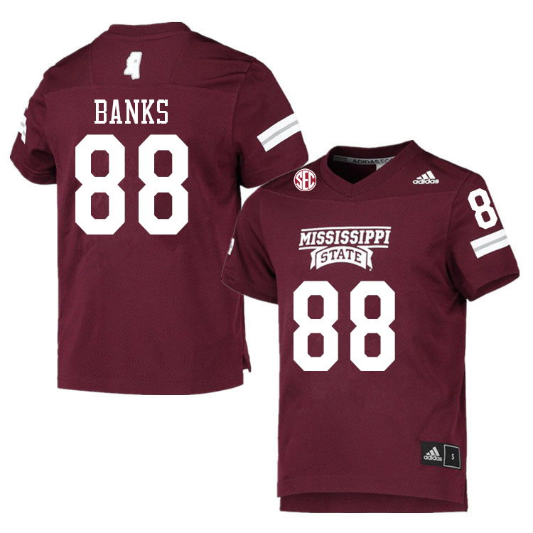 Men #88 Carson Banks Mississippi State Bulldogs College Football Jerseys Sale-Maroon